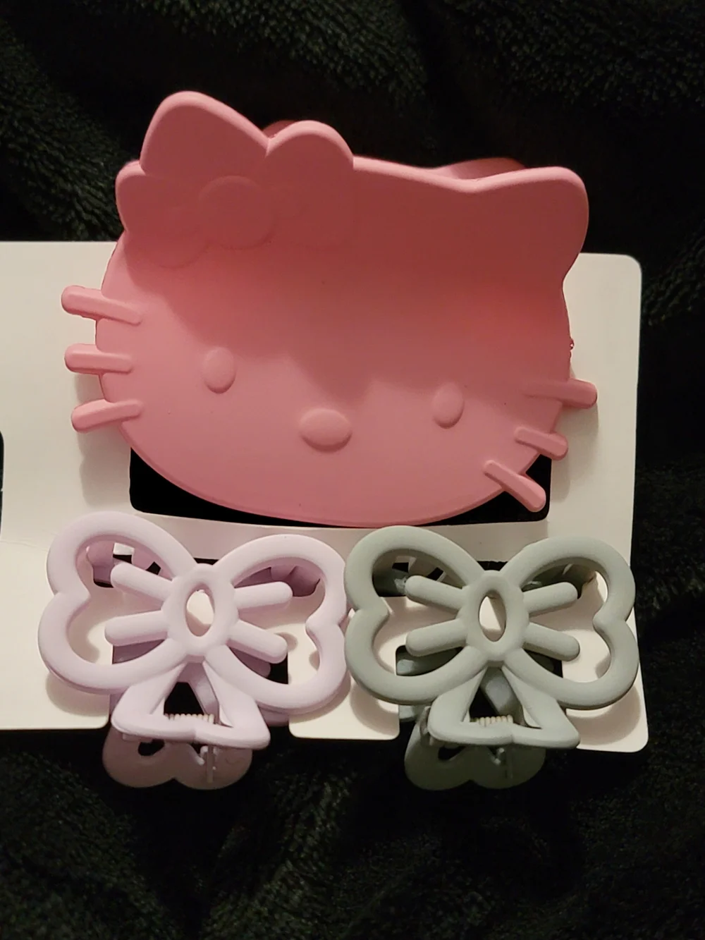 Pink Kitty and Bow Clip/Claw Set